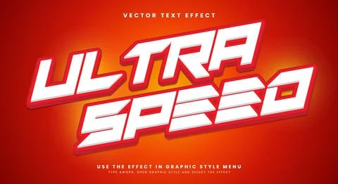 Ultra speed editable text effect Template Stock Illustration