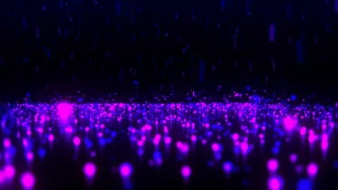 Ultra violet Glitter Particles Falling In Light Rays Loop 4K camera paning left Stock Footage 111215607