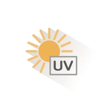 Ultra violet rays sun. Isolated color icon. Weather vector illustration 스톡 일러스트