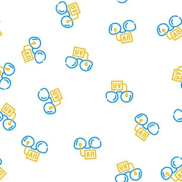 Ultra violet uv glasses vector seamless pattern Illustrazione stock