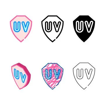 Ultra violet uv range protection color icon vector Illustrazione stock