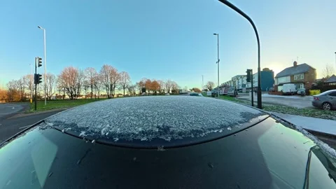 Ultra Wide Angle View of British City During Car Drive Stock Footage 326296884