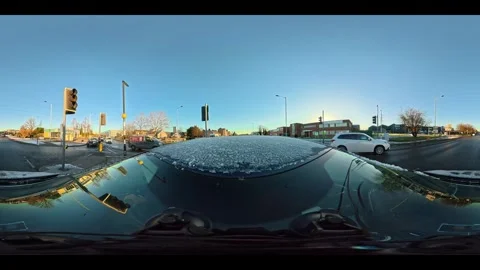 Ultra Wide Angle View of British City During Car Drive Vídeos de archivo 326298394
