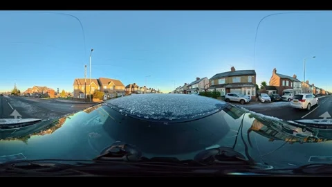 Ultra Wide Angle View of British City During Car Drive Stock Footage 326306387