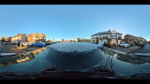 Ultra Wide Angle View of British City During Car Drive Stock Footage 326308138