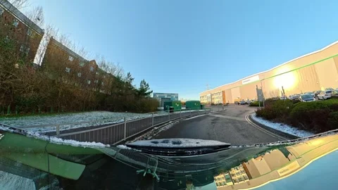 Ultra Wide Angle View of British City During Car Drive Vídeos de archivo 326308990
