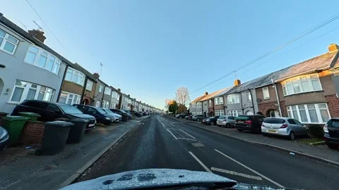 Ultra Wide Angle View of British City During Car Drive Vídeos de archivo 326310674