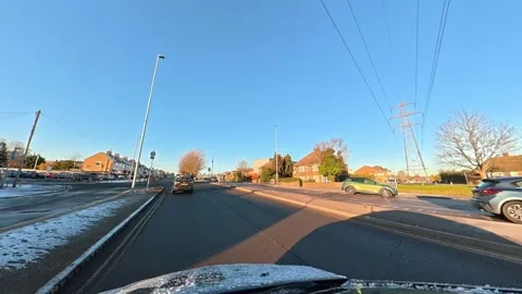 Ultra Wide Angle View of British City During Car Drive Video stock 326310993