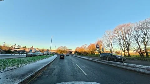 Ultra Wide Angle View of British City During Car Drive Stock Footage 326312246