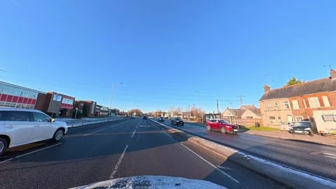 Ultra Wide Angle View of British City During Car Drive Stock Footage 326312253