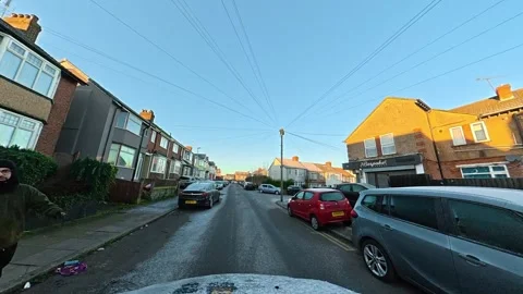 Ultra Wide Angle View of British City During Car Drive Stock Footage 326312746