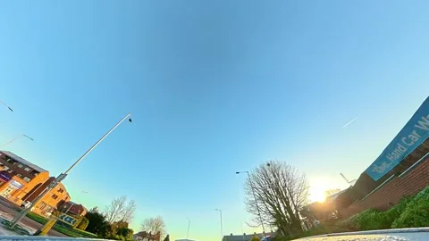 Ultra Wide Angle View of British City During Car Drive Stock Footage 326314374