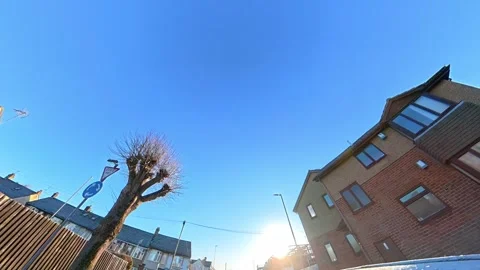 Ultra Wide Angle View of British City During Car Drive Vídeos de archivo 326314767