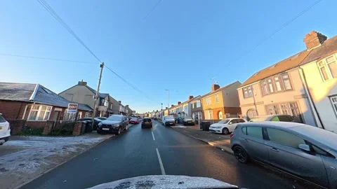 Ultra Wide Angle View of British City During Car Drive Vídeos de archivo 326317021