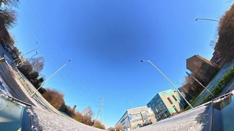 Ultra Wide Angle View of British City During Car Drive Vídeos de archivo 326319816