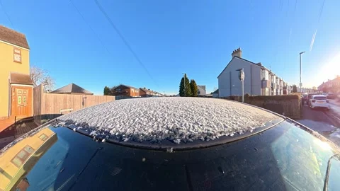 Ultra Wide Angle View of British City During Car Drive Stock Footage 326320268