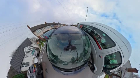 Ultra Wide Angle View of British City After Snow Fall Video stock 327755074