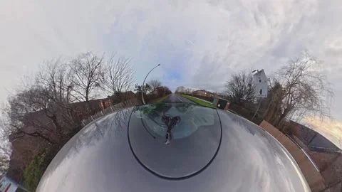 Ultra Wide Angle View of British City After Snow Fall Stock Footage 327760470