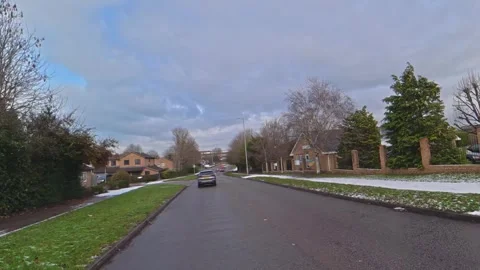 Ultra Wide Angle View of British City After Snow Fall Video stock 327834349
