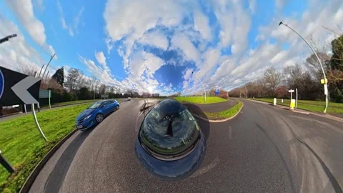 Ultra Wide Car Drive Through British Urban City Streets Video stock 329598342