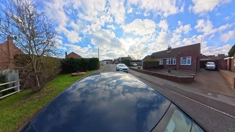 Ultra Wide Car Drive Through British Urban City Streets Stock Footage 329598357