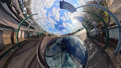 Ultra Wide Car Drive Through British Urban City Streets Stock Footage 329598445
