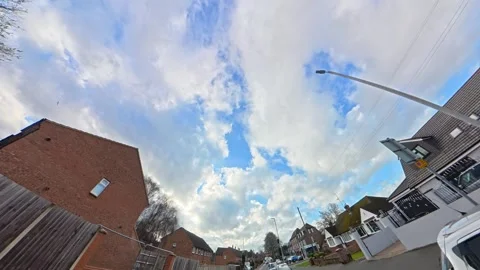 Ultra Wide Car Drive Through British Urban City Streets Stock Footage 329598545