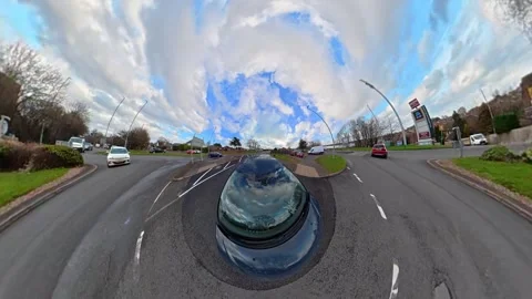 Ultra Wide Car Drive Through British Urban City Streets Stock Footage 329598570