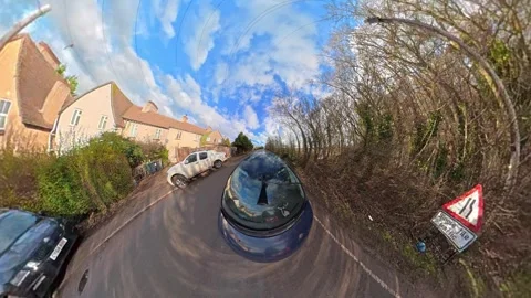 Ultra Wide Car Drive Through British Urban City Streets Stock Footage 329598677