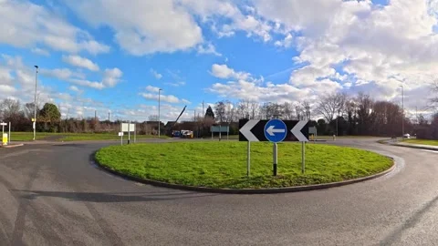 Ultra Wide Car Drive Through British Urban City Streets Stock Footage 329599073
