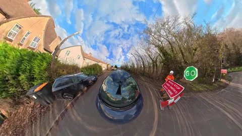 Ultra Wide Car Drive Through British Urban City Streets Video stock 329599170