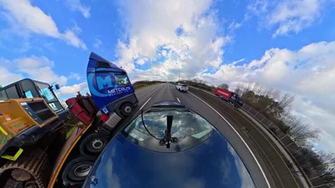 Ultra Wide Car Drive Through British Urban City Streets Stock Footage 329599228