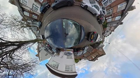 Ultra Wide Car Drive Through British Urban City Streets Video stock 329599348