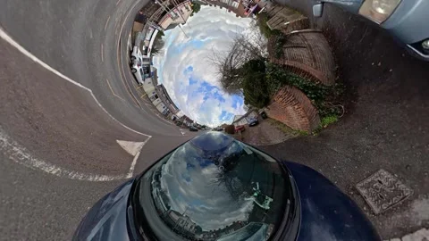 Ultra Wide Car Drive Through British Urban City Streets Video stock 329599400