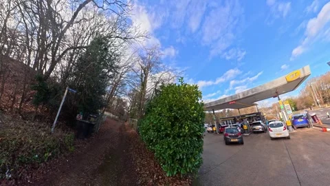 Ultra Wide Car Drive Through British Urban City Streets Stock Footage 329599403