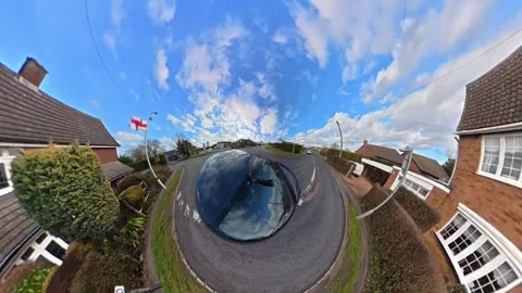 Ultra Wide Car Drive Through British Urban City Streets Stock Footage 329680685