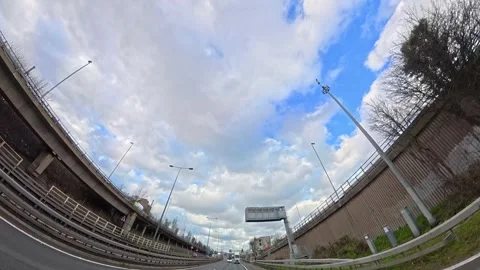 Ultra Wide Car Drive Through British Urban City Streets Stock Footage 329680704