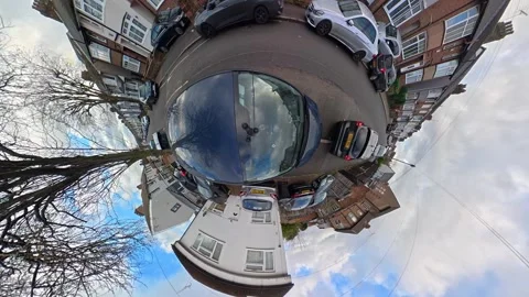 Ultra Wide Car Drive Through British Urban City Streets Stock Footage 329680844
