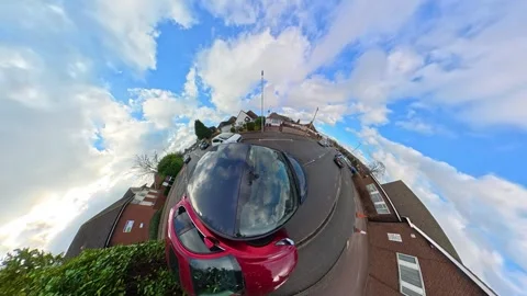 Ultra Wide Car Drive Through British Urban City Streets Stock Footage 329680922