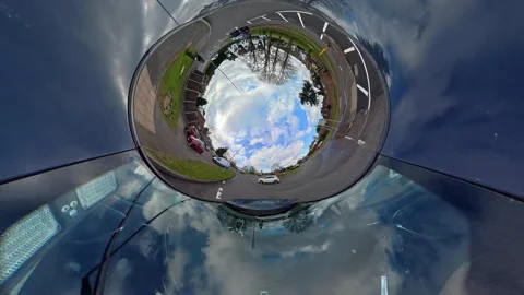 Ultra Wide Car Drive Through British Urban City Streets Vídeo Stock 329680940