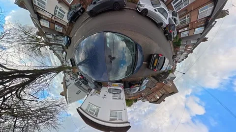 Ultra Wide Car Drive Through British Urban City Streets Stock Footage 329698121