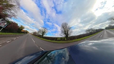 Ultra Wide Car Drive Through British Urban City Streets Stock Footage 329698133