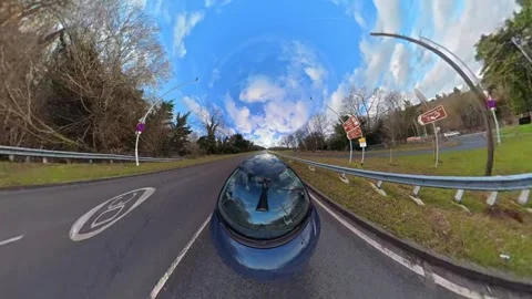 Ultra Wide Car Drive Through British Urban City Streets Vídeo Stock 329707657