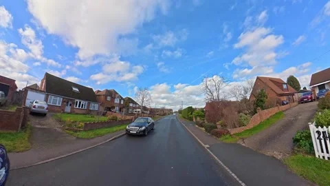 Ultra Wide Car Drive Through British Urban City Streets Vídeo Stock 329707828