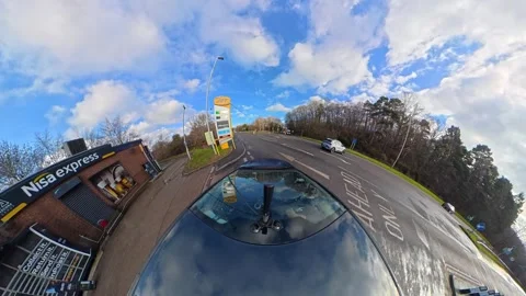 Ultra Wide Car Drive Through British Urban City Streets Stock Footage 329708142