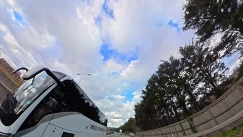 Ultra Wide Car Drive Through British Urban City Streets Stockbeeldmateriaal 329708199