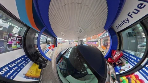 Ultra Wide Car Drive Through British Urban City Streets Stock Footage 329714093