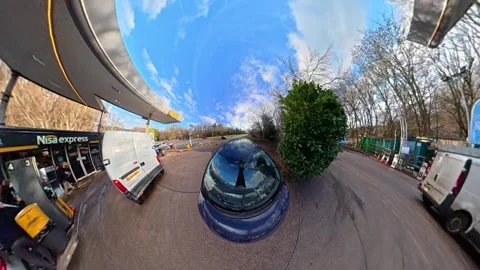 Ultra Wide Car Drive Through British Urban City Streets Stock Footage 329741048