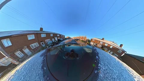 Ultra Wide Special View of British Urban City Streets During Car Drive Vídeo Stock 327040105