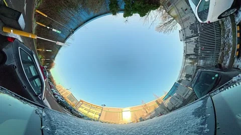 Ultra Wide Special View of British Urban City Streets During Car Drive Vídeos de archivo 327040528